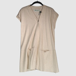 Adventura Cardigan Sweater Vest Women Size M Organic Cotton Blend Pockets Duster